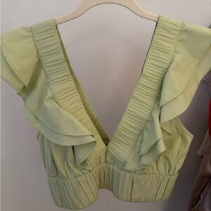 Abercrombie & Fitch light green crop ruffle top!